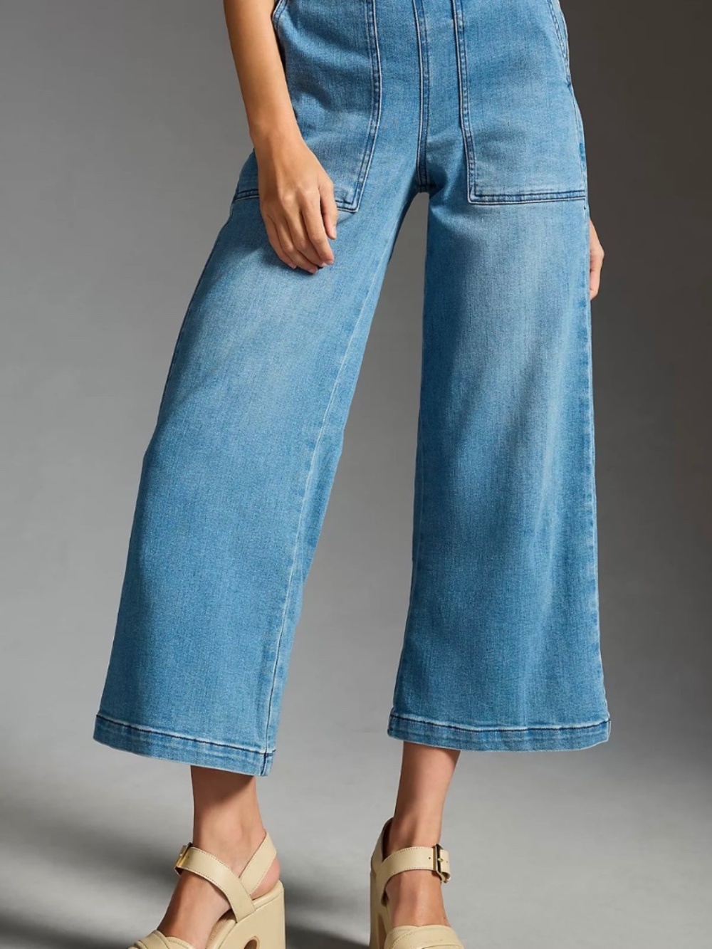 Pilcro The Kit Cropped High Rise Wide Leg Jeans
